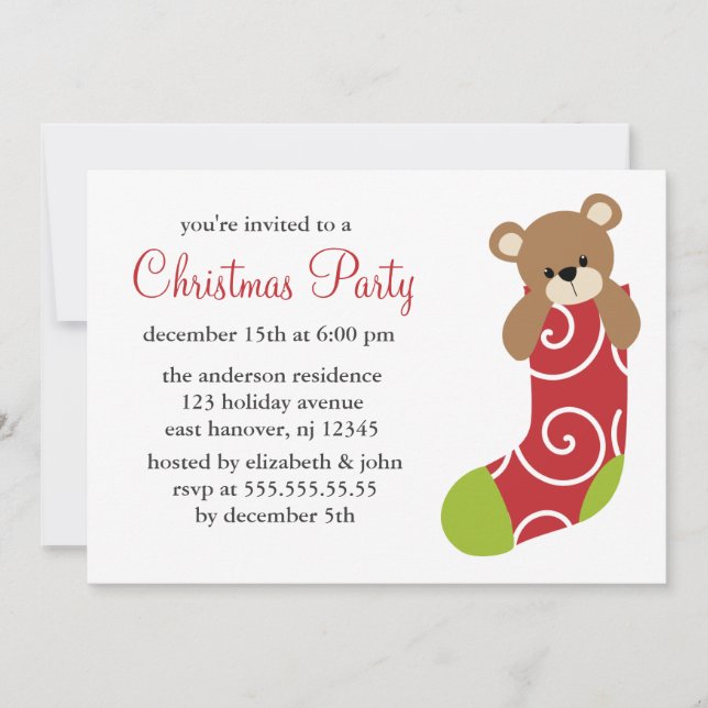 Ours en stock Invitations de Noël (Devant)