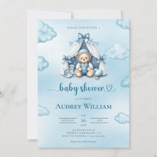 Ours En Tente Invitation Baby shower