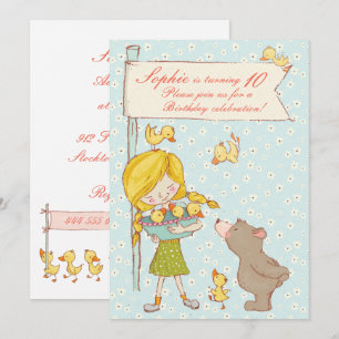 Ours et colliers Enfants Invitation Anniversaire