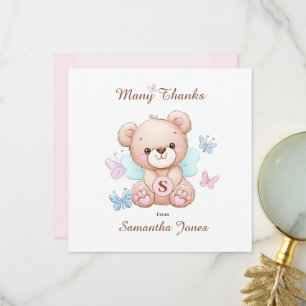 Ours et papillons Carte de remerciements personnal