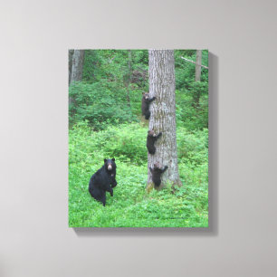 Ours et trois CUB - copie de toile - Kessea