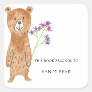 Ours - Étiquette de livre pour Baby Shower