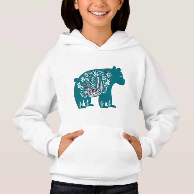 Ours floral Vintage bleu scandinave (Devant)