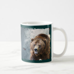 Ours grizzli et cascade Amoureux des animaux Mug d