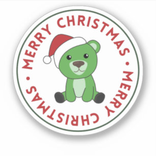 Ours Joyeux Noël Animaux d'hiver Ours Sticker