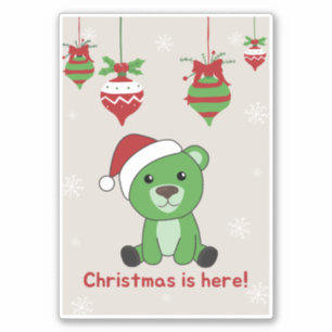 Ours Joyeux Noël Animaux d'hiver Ours Sticker