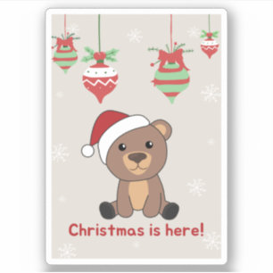 Ours Joyeux Noël Animaux d'hiver Ours Sticker