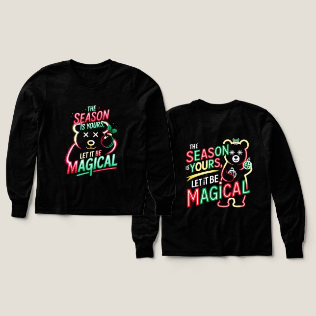 Ours Magique de Noël Néon (Motif recto et verso)