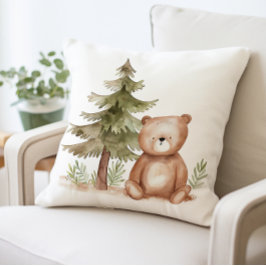 Ours mignon avec Coussin d'arbre à pin, Animal de 