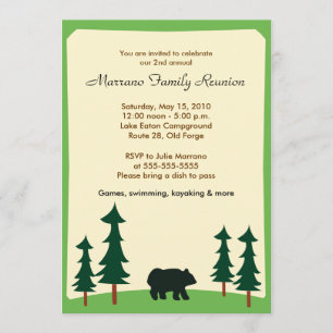 OURS NOIR Adirondack Lodge 5x7 Fête Invitation