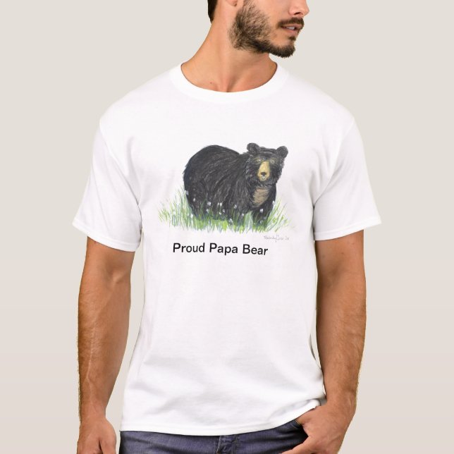 Ours noir, Fier papa ours nouveau papa T-shirt (Devant)