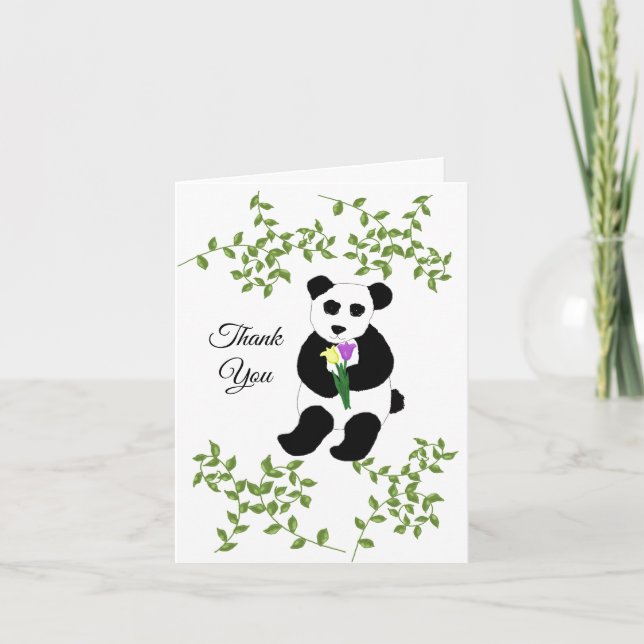 Ours panda relaxant Merci (Devant)