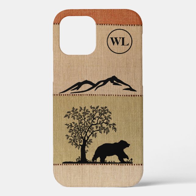 Ours personnalisé Silhouette Apple iPhone 12 Coque (Verso)
