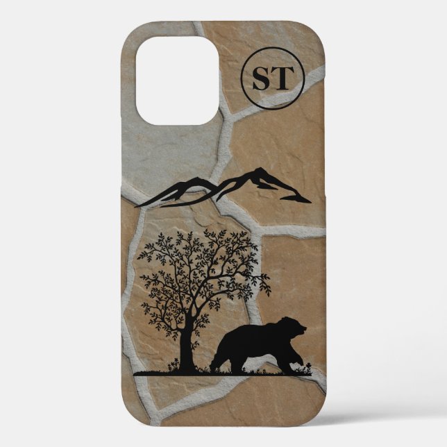Ours personnalisé Silhouette Apple iPhone 12 Coque (Verso)