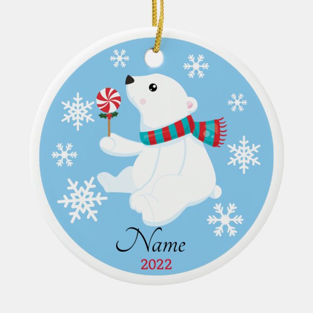 Ours polaire Arbre de Noël Ornement (Devant)