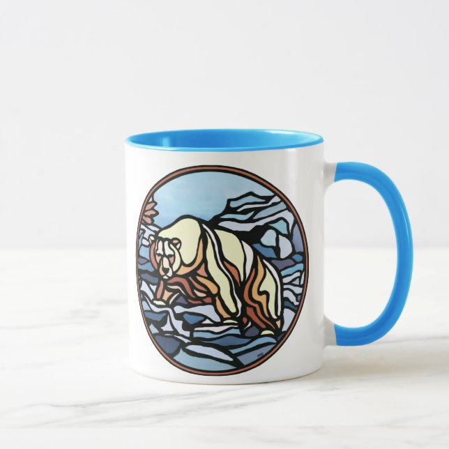 Ours polaire Art café Mug Premières nations Coupe  (Droite)