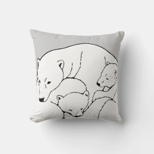 Ours polaire Art Coussin Mère w. Coussin bébé ours
