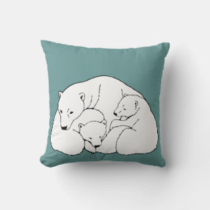 Ours polaire Art Coussin Mère w. Coussin bébé ours