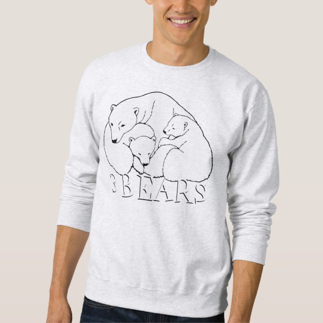 Ours polaire Art Sweatshirt Ours Cubs Unisex Chemi (Devant)