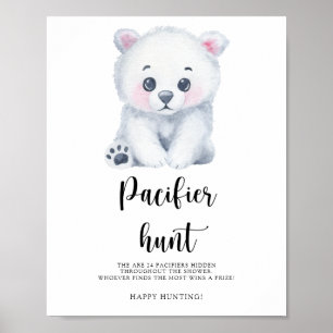 Ours polaire - chasse à la tétine affiche de jeu p