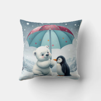 Ours polaire et coussin Coussin de pingouin