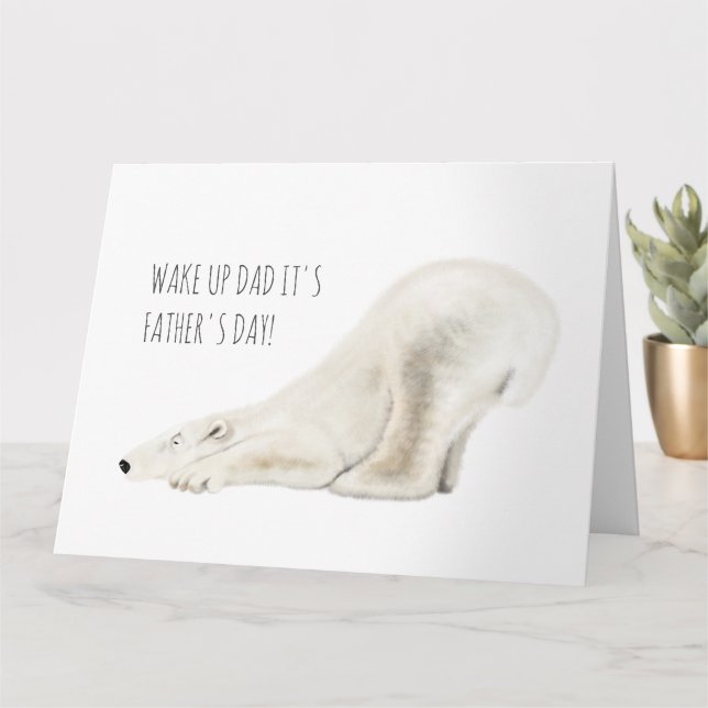 Ours polaire illustré et câlin, carte de la fête d (Petite plante)