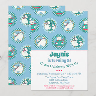 Ours polaire Invitation Anniversaire Jour d'hiver 
