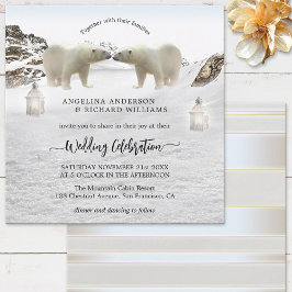 Ours polaire Invitation de mariage d'hiver