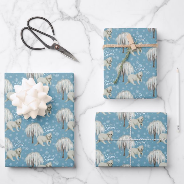 Ours Polaire Laisser Envelopper La Neige Feuilles  (Recto)