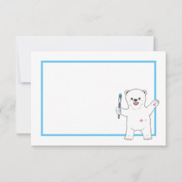 Ours polaire mignon Dessin plat simple / Carte de