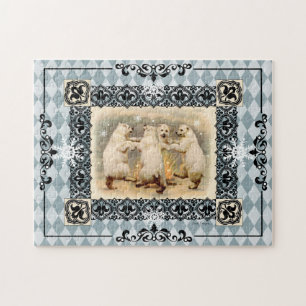Ours polaires Danse Arlequin bleu Jigsaw Puzzle