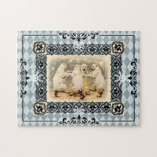 Ours polaires Danse Arlequin bleu Jigsaw Puzzle