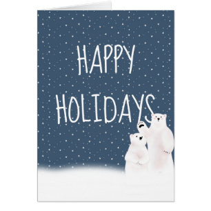 Ours Polaires De Noël En Neige