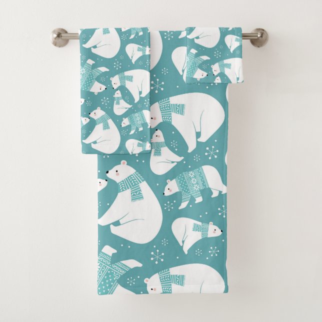 Ours polaires et flocons de neige (En situation)