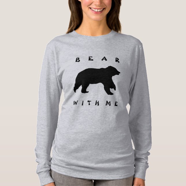 Ours Silhouette Ours Avec Moi T-shirt Femme (Devant)