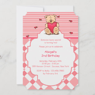 Ours Teddy Avec Invitation Coeur
