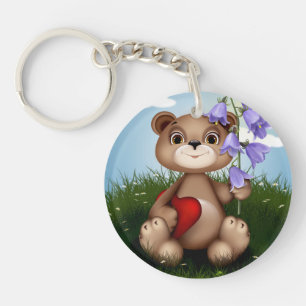 Ours tenant un bouquet de fleurs-30926