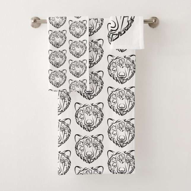 Ours tribal noir et blanc (En situation)