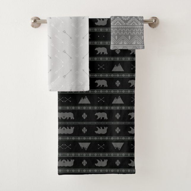 Ours tribal Noir et gris (En situation)