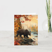 Ours vintage au Creek Folio d'automne Vert Blanc