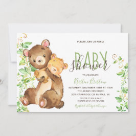 Ours Zoo Animal Jungle Baby shower Invitation