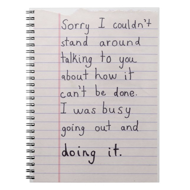 Out and Doing It Notebook Notizblock (Vorderseite)