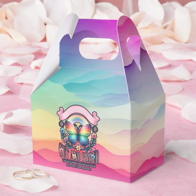 Out and Proud Gay Pride Party Geschenkschachtel (Hochzeit)