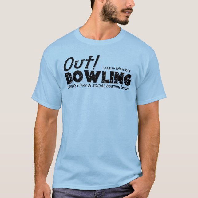 Out Bowling League 10 Jahre Original-Logo-T-Shirt T-Shirt (Vorderseite)