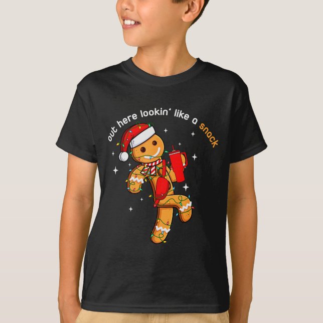 Out Here Looking Like A Snack Funny Xmas Light Gin T-Shirt (Vorderseite)