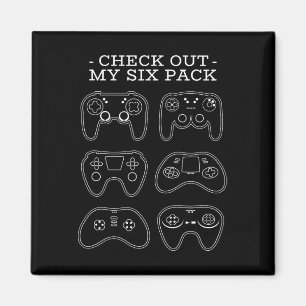 Out My Six Pack - Lustiger Gamer Videospiel Spiele Magnet