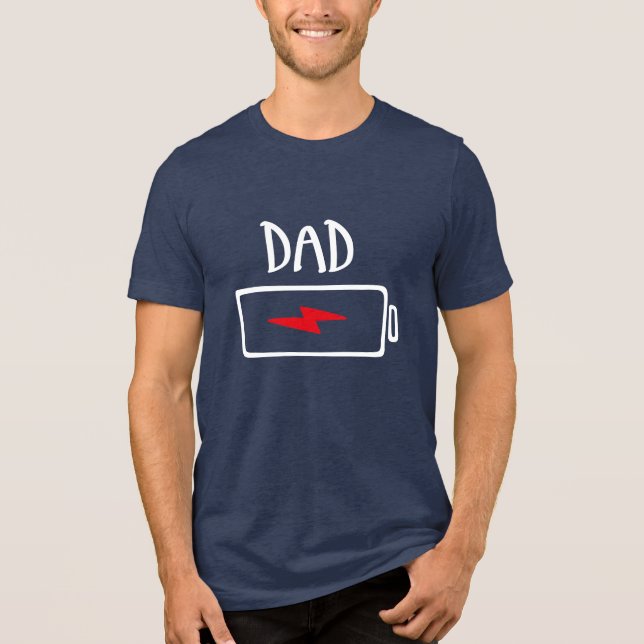 Out of Batteries – Dad Tri-Blend Shirt (Vorderseite)
