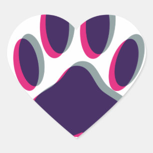Out of Focus Dog Paw Print Herz-Aufkleber