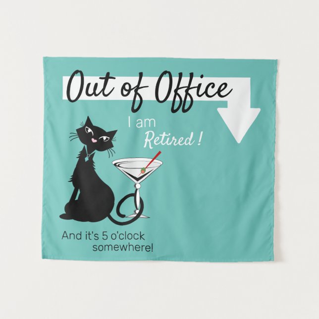 Out of Office - Hintergrund / Unterzeichnung Wandteppich (Vorderseite (Horizontal))