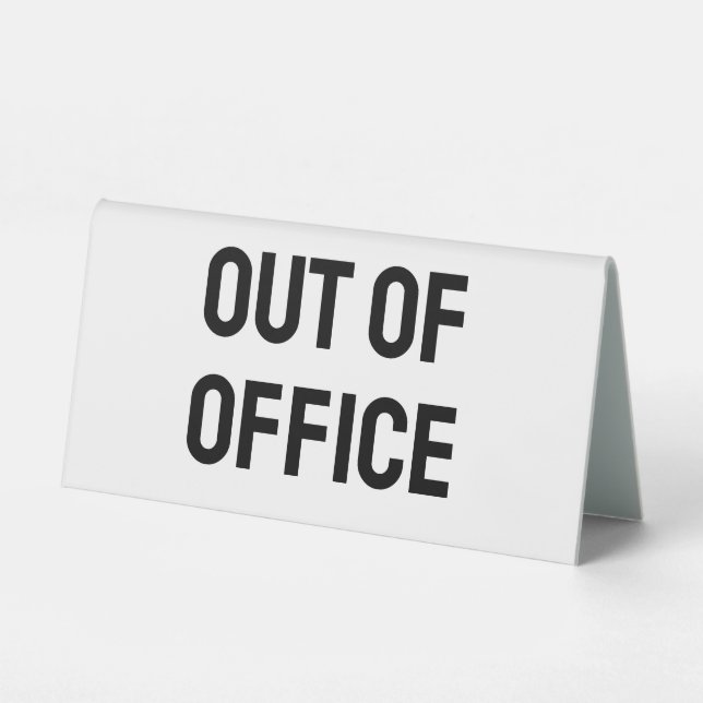 Out-of-Office White Tischaufsteller (Vorderseite)